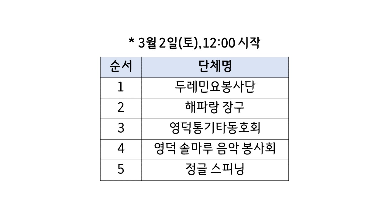 📣[제27회 영덕대게축제] 생활문화동호회 공연 모집 결과 안내!🎵2